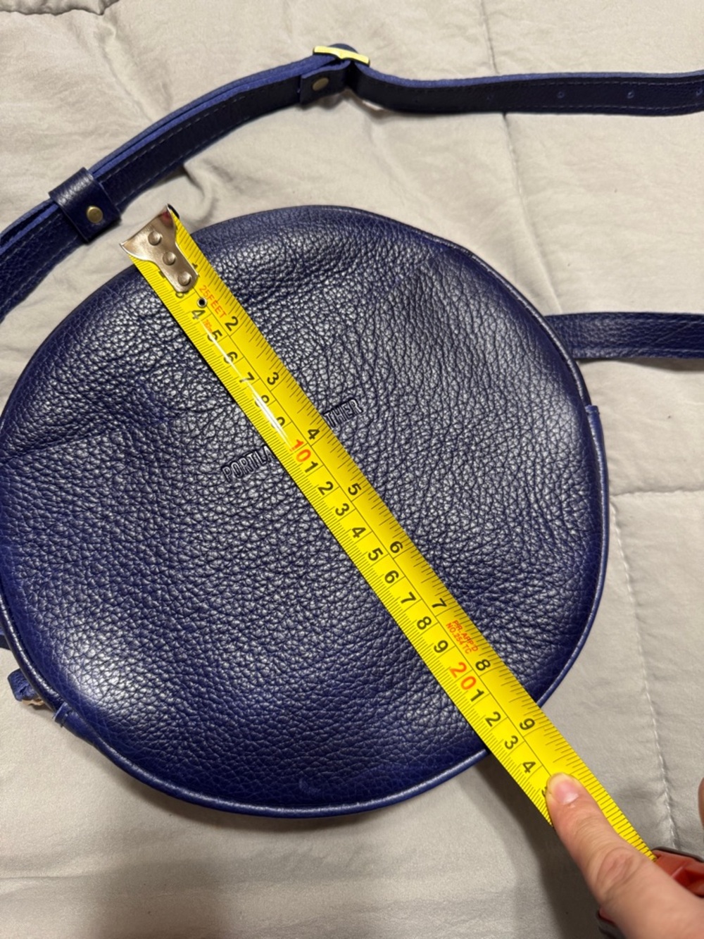 Portland Leather Circle Crossbody in Cobalt - Picture 11 of 11